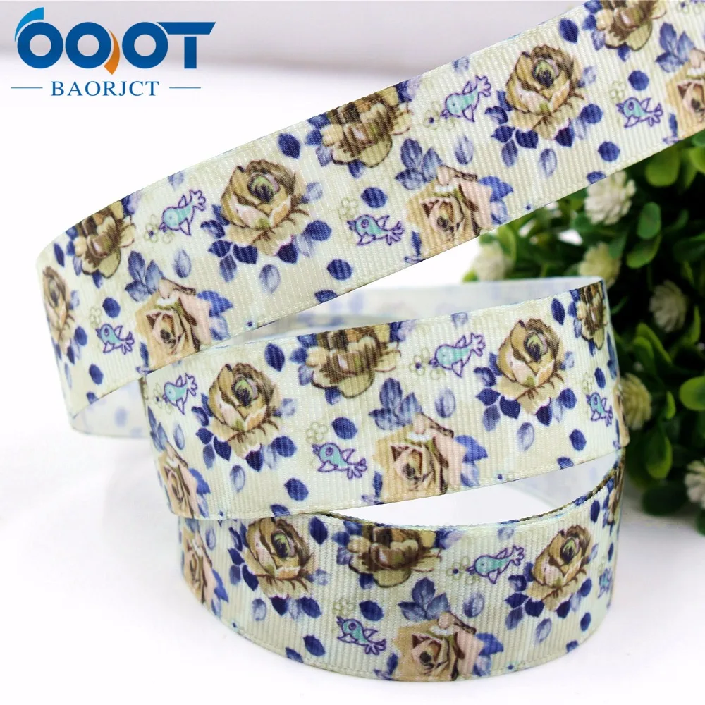 Термотрансферная печать OOOT BAORJCT 175163 25 мм 10 ярдов ленты с цветами grosgrain свадебные