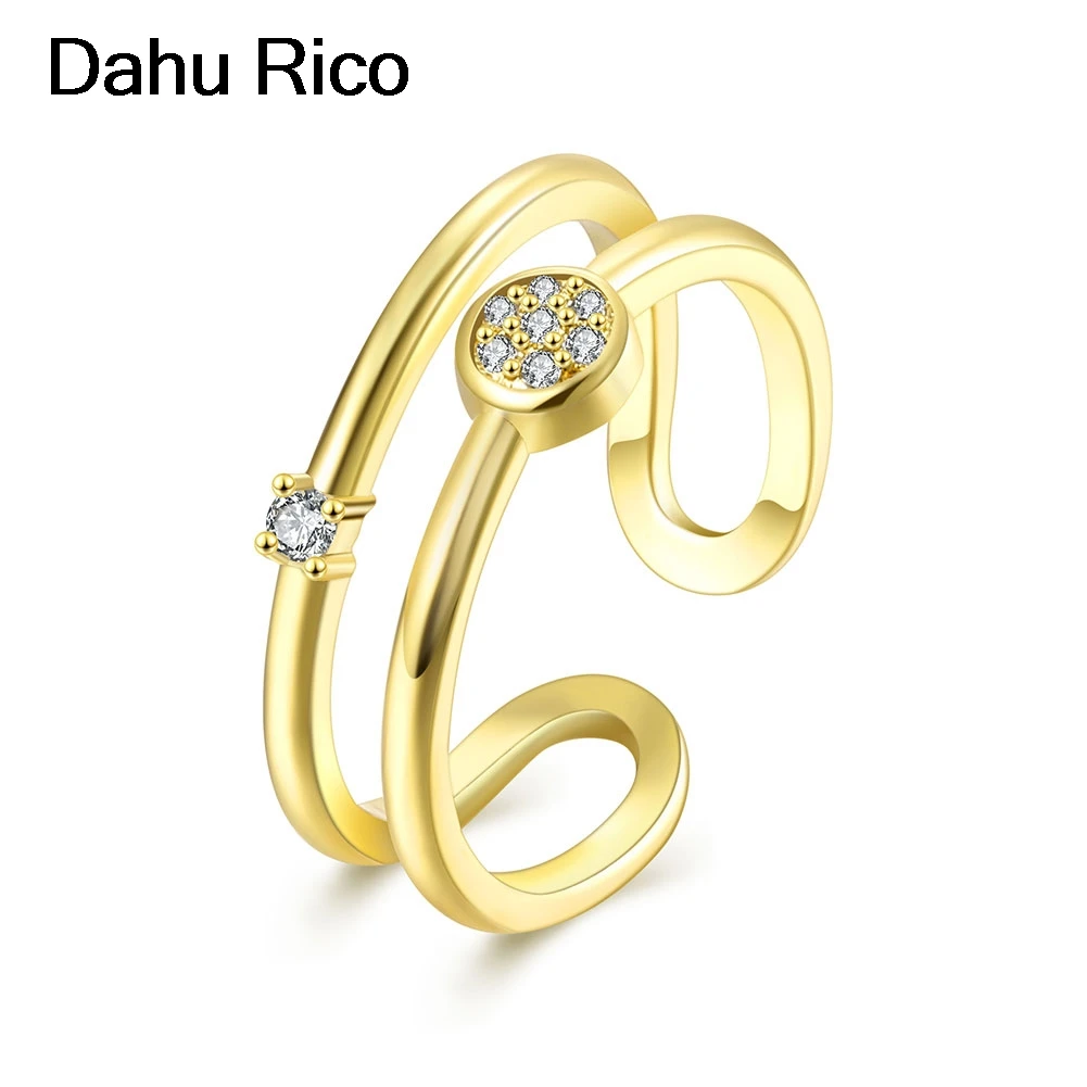 Pendientes mujer moda bague pour femme Большой кольцо пары с кольцом Dahu Рико цвет золотистый