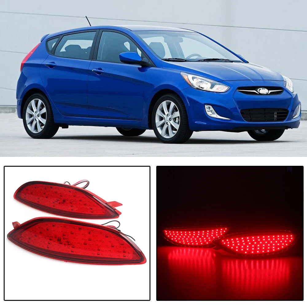CAPQX 1 пара для Accent 12-15 Verna 11-13 светодиодный задний фонарь бампер светоотражатель