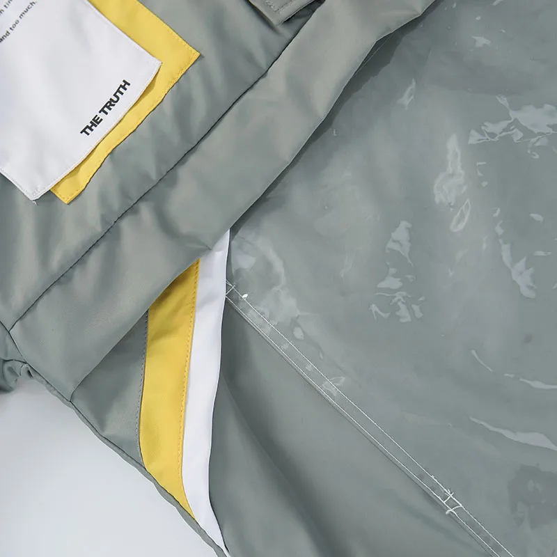 Aolamegs Jackets Men Multi-Pocket Block Jacket Tracksuit High Street Coats Hip Hop Fashion Hip Hop Male Streetwear Windproof