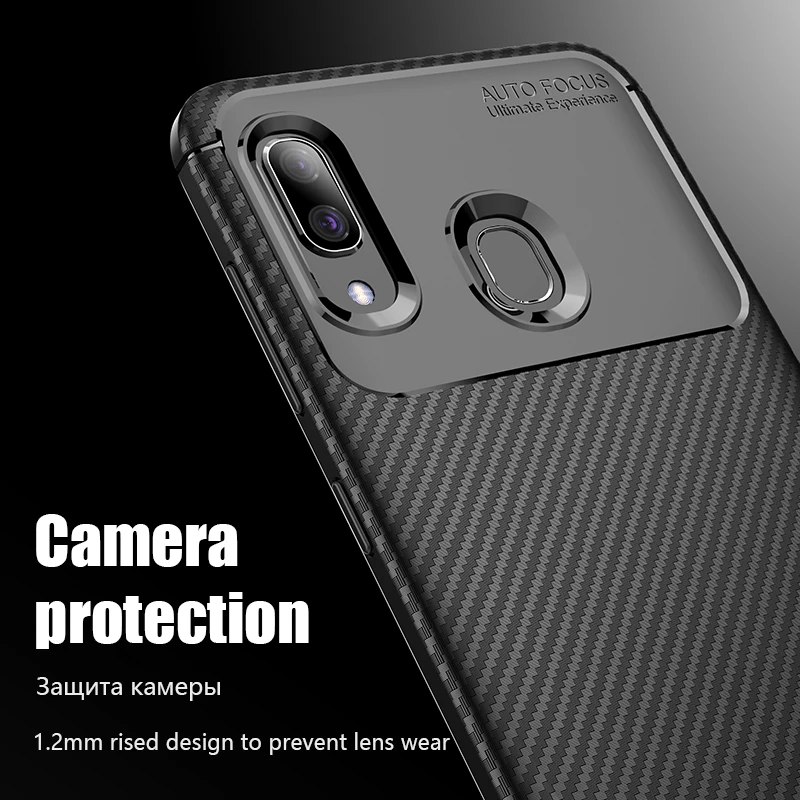 Чехлы для Samsung Galaxy A30 чехол A10 A40 A50 A70 из углеродного волокна Мягкий Силиконовый ТПУ