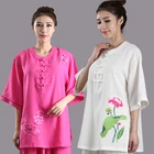 Женская традиционная китайская хлопчатобумажная льняная вышивка с длинным рукавом Wushu TaiChi форма для кунгфу костюм униформа Tai Chi одежда для упражнений