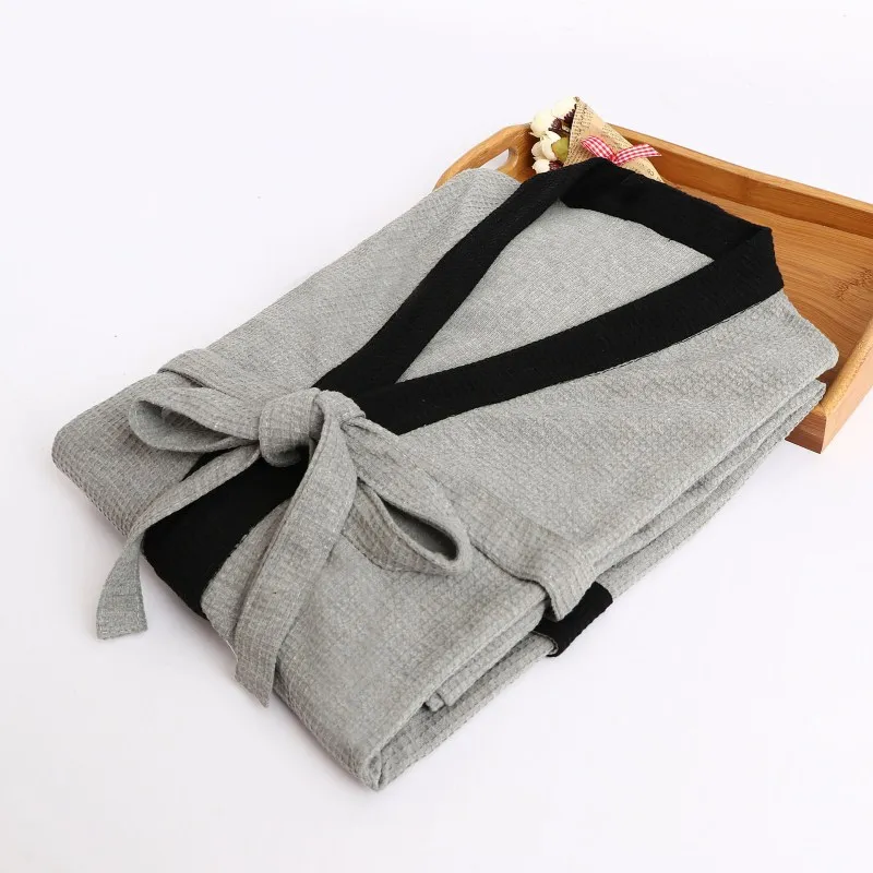 Fashion Men Cotton Robes For Mens Bathrobes Male Pijamas Masculinos Waffle Robe Gown Comfortable Bathrobe Homewear Dressing | Мужская