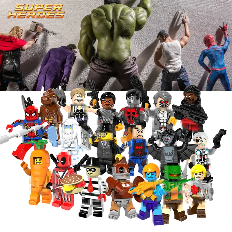 Шт. 1 шт.. строительный блок He-man Colossus Железный Человек-паук супер герои джокер лицо