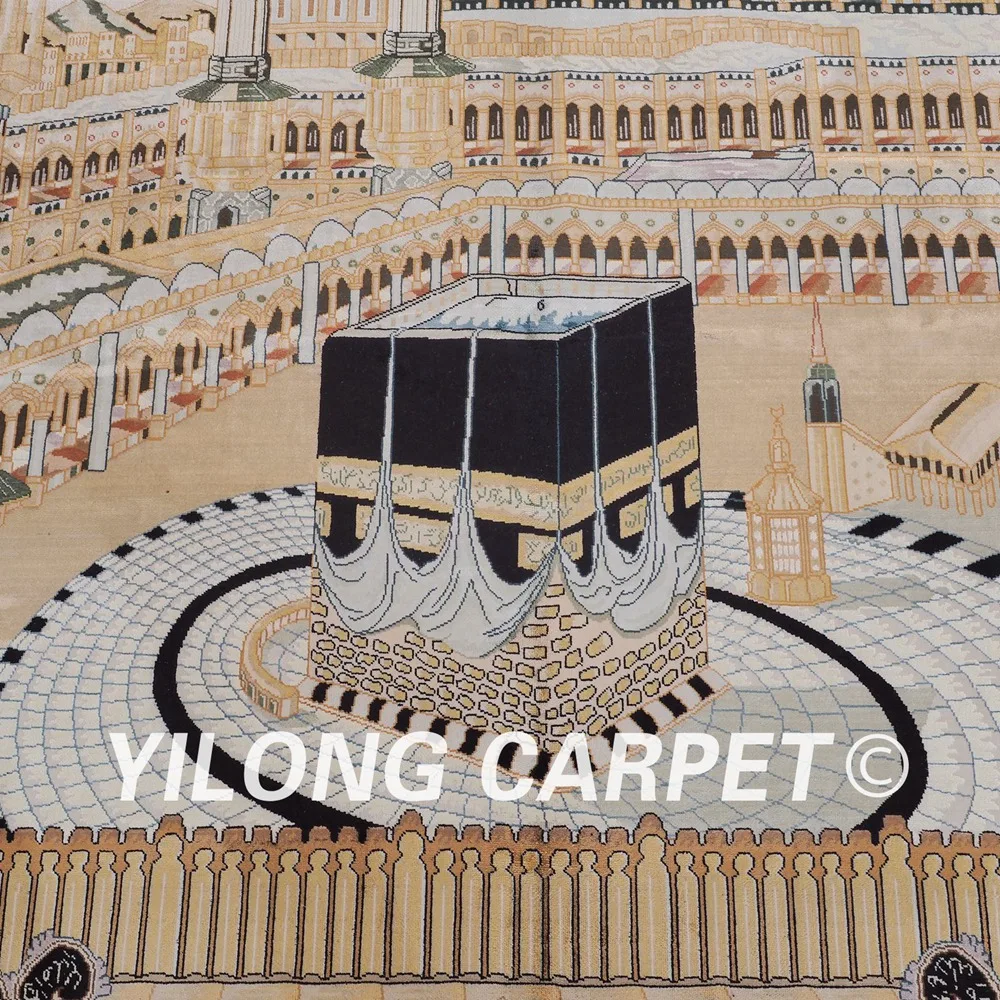 Goede YILONG 7.2 'x7. 2' Moslim Gebed Handgemaakte Perzische Zijde Tapijt Vierkante Gebied Tapijt (LH144A7.2x7.2)