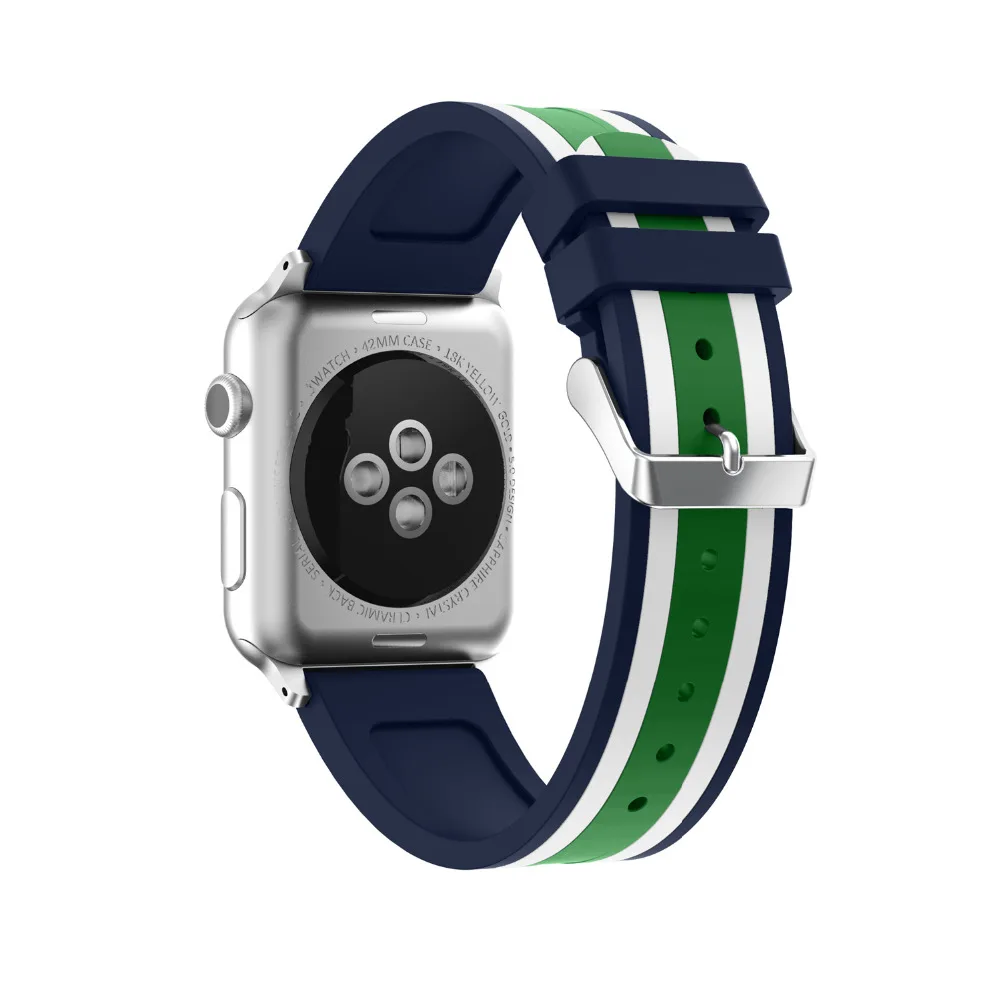 Osrui силиконовый ремешок для спортивных часов для Apple Watch, версии 4 полосным 44 мм 40 мм, correa, наручных часов iwatch серии 4/3/2/1 42 мм/38 мм браслет на запястье с резиновой лентой