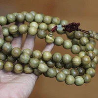 bro625 natural green sandalwood beads necklace 12mm for man buddhist 108 beads meditation prayer malas rosary fragrant verawood