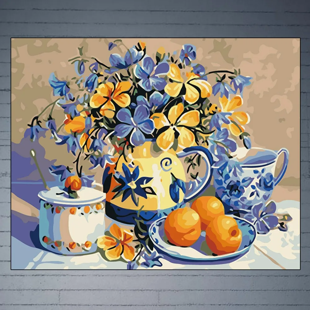 Бескаркасная Pansy DIY Цифровая масляная краска ing по номерам холст художественное