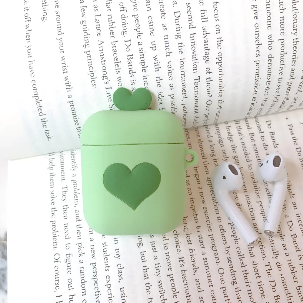 Чехол для AirPods, силиконовый защитный чехол с сердечком, Bluetooth, беспроводные наушники, чехол для Air pods, аксессуары для зарядки