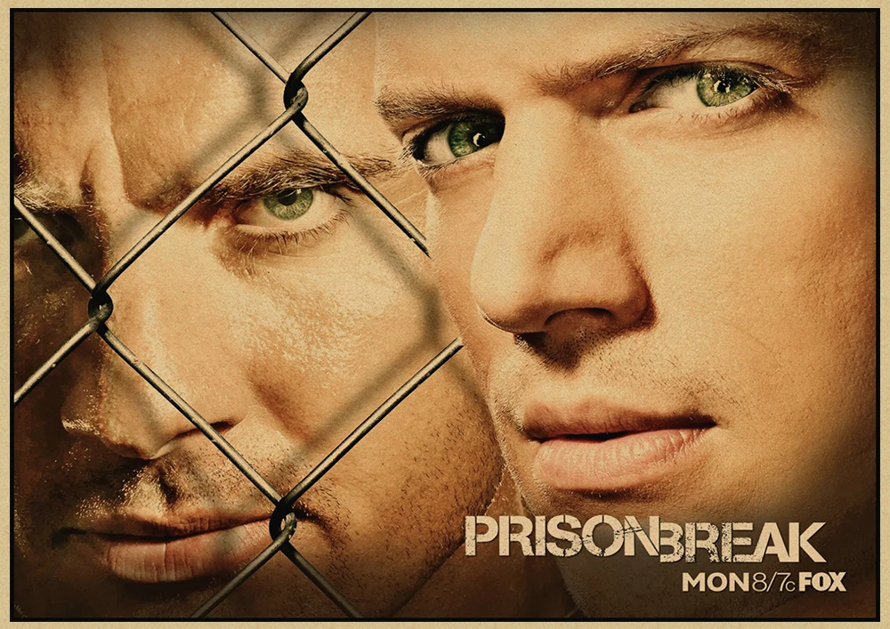 Тюрьма Break Wentworth Miller Американский сериал, ВИНТАЖНЫЙ ПЛАКАТ из крафт-бумаги, рисунок, украшение дома, стикер на стену