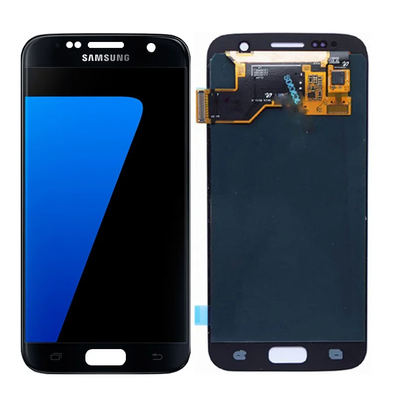 5,1 ''сменный для samsung S7 G930 SM-G930F G930F супер AMOLED ЖК-дисплей с кодирующий преобразователь сенсорного экрана в сборе - Цвет: Black