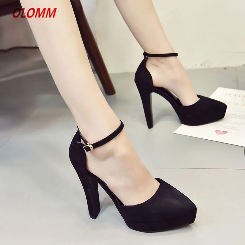 Туфли женские из флока без застежек заостренный носок высокий каблук свадебная