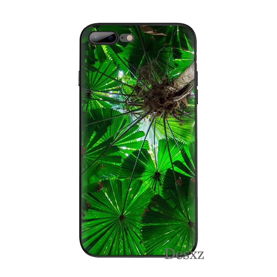 Модный силиконовый чехол Desxz из ТПУ с зелеными листьями для iPhone 5 5S 6 6s 7 8 Plus XR XS Max X |