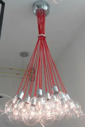 Бесплатная доставка подвесная люстра из красных пузырей с несколькими головками
