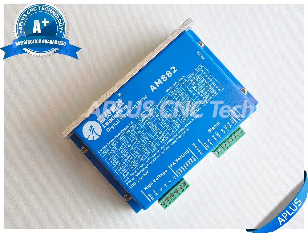 3 шт. Драйвер шагового двигателя Leadshine AM882 с бесконтактным детектированием до 80VDC / 8.2A с разрешением 512 микрошагов.