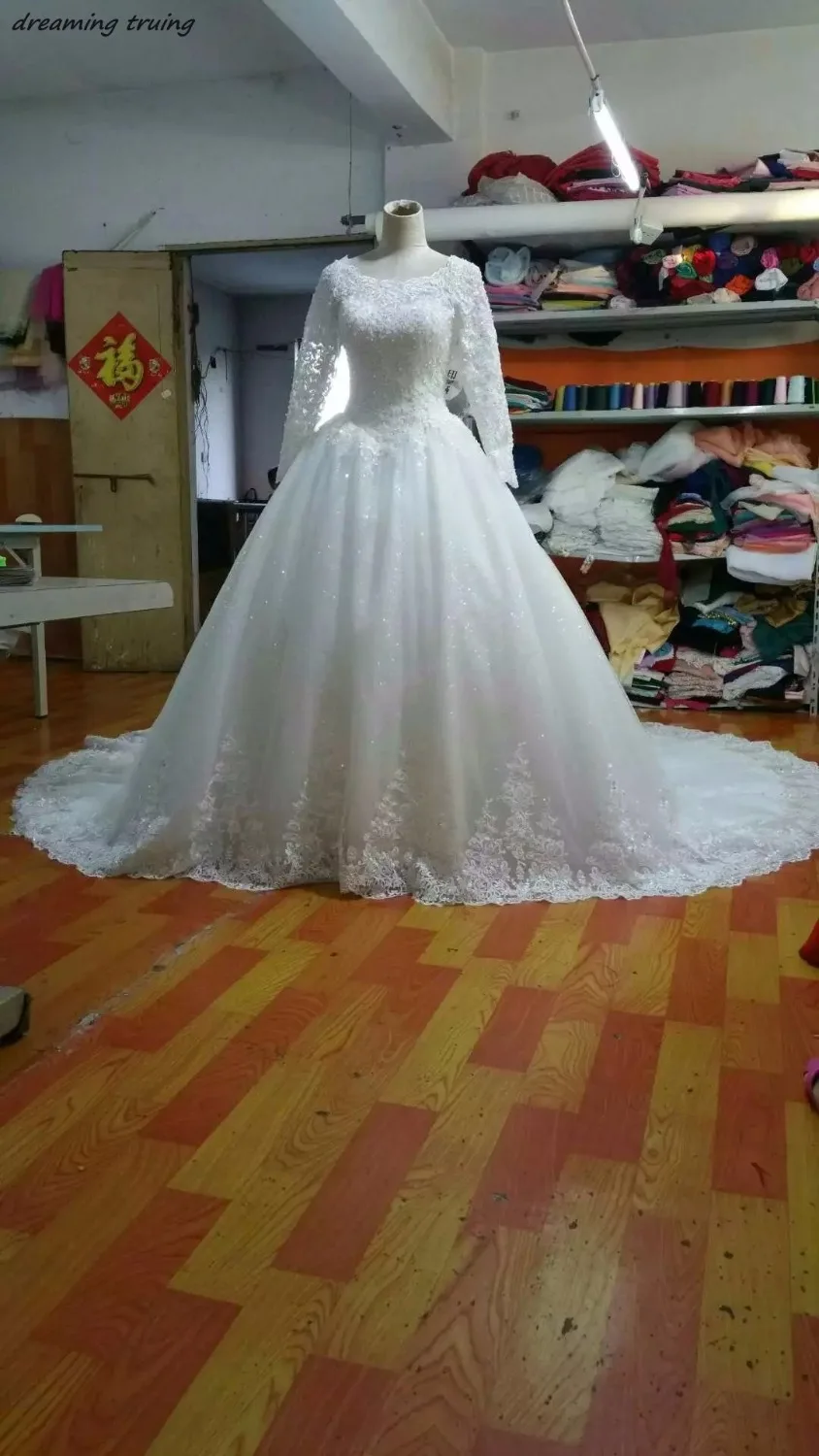 Роскошные арабские турецкие исламские Свадебные платья с длинными рукавами