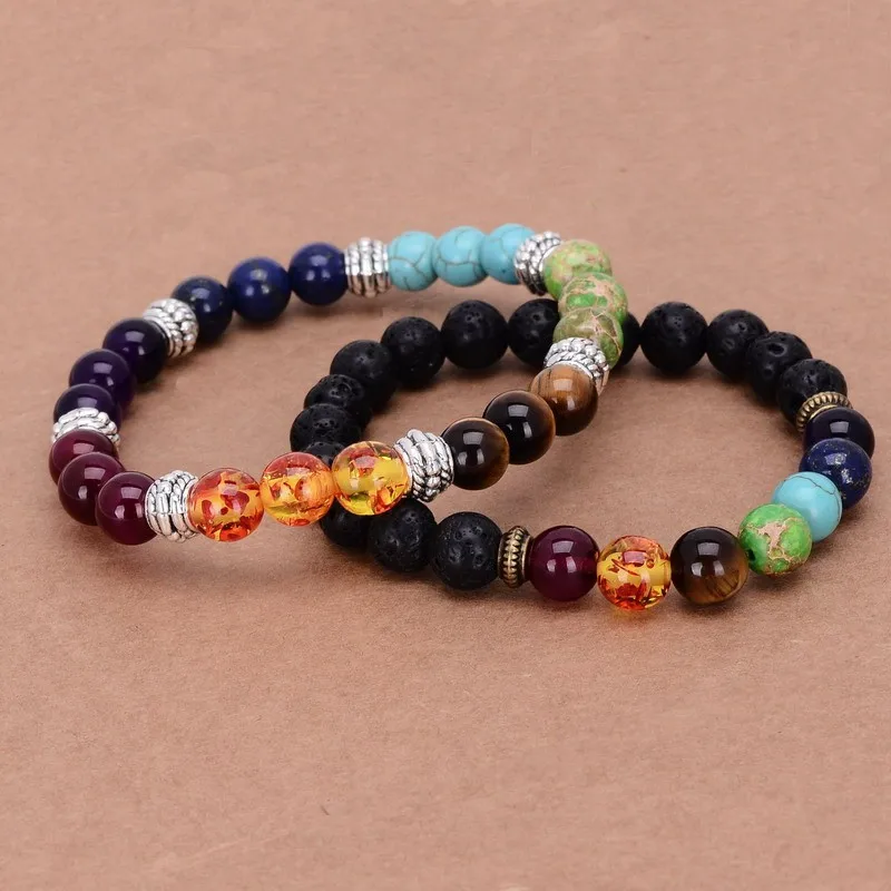 Natural Stone Beaded Bracelet 7 Chakra Beads Birthstone For Women Gift | Украшения и аксессуары
