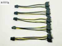 5pcs dual 15pin sata male to 6pin pci e pci express graphics video display card dual sata to 6pin power cable for eth btc mining