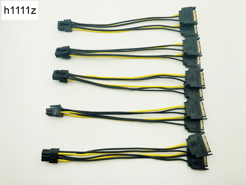 5 шт. двойной 15 pin SATA папа 6 PCI E Express видеокарта кабель питания для ETH BTC