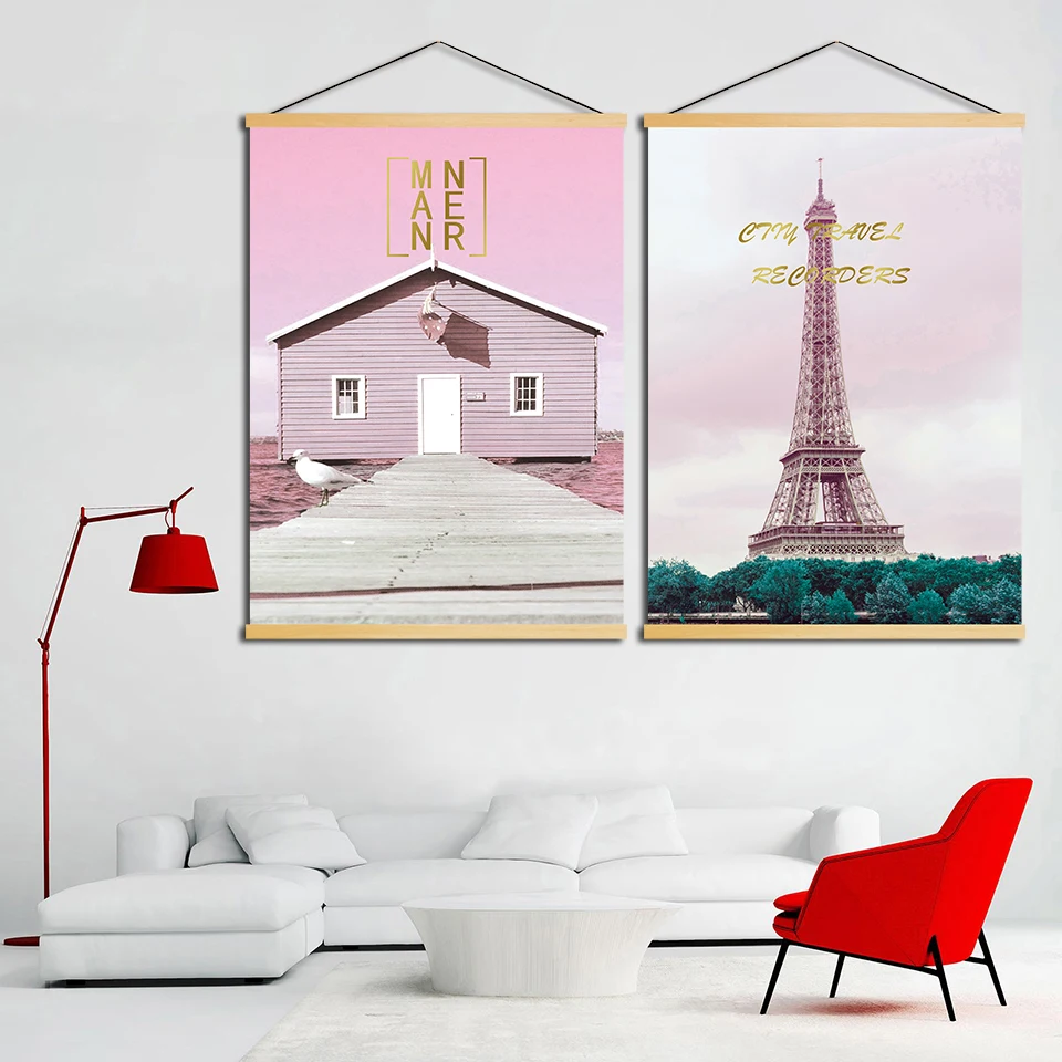 Картина на холсте скандинавский настенный художественный Рисунок деревянная