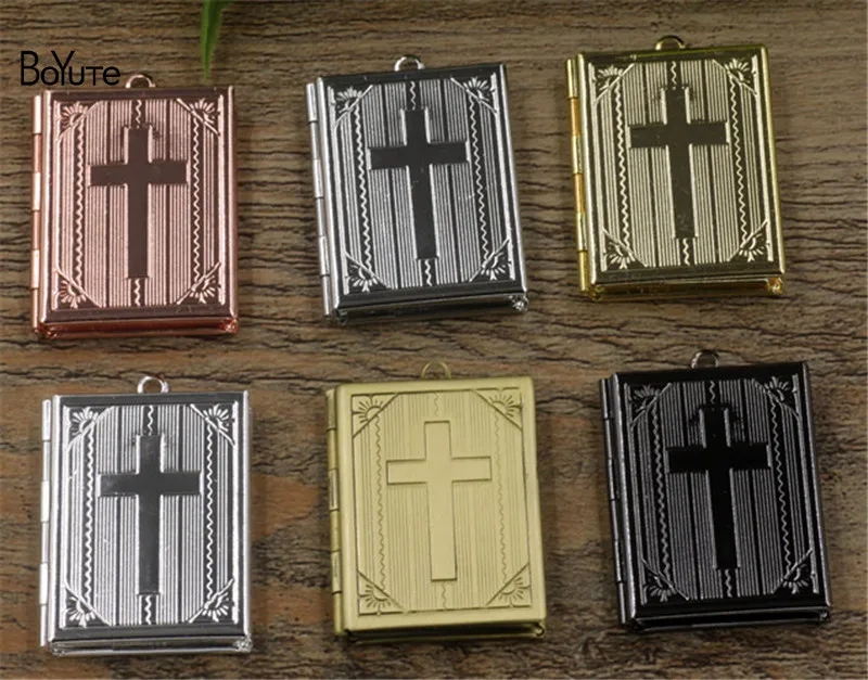 BoYuTe (10 Pieces/Lot) 27*35*5MM Metal Brass Floating Book Bible Locket Pendant Open Photo Prayer | Украшения и аксессуары