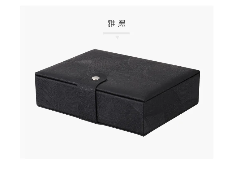 Juelee Travel Jewelry Box Women Leather Rectangle Packaging Necklace Rings Earrings Storage Organizer Display Gift Boxes Case