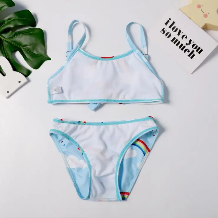 Комплекты из 2 предметов для девочек Купальник светильник синий Радуга белые