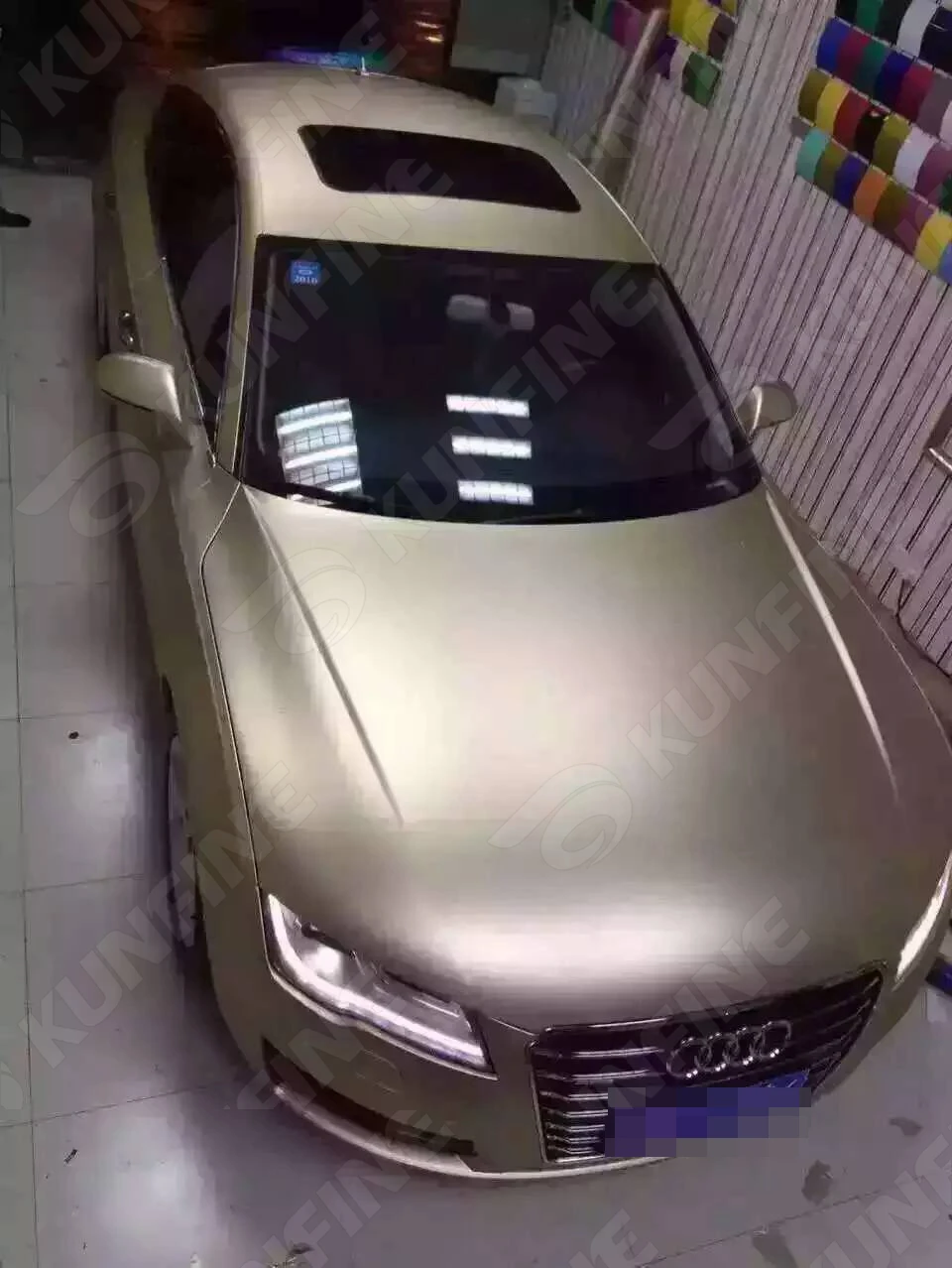 

Car Styling Wrap Matt Ice Champagne Gold Car Vinyl film Body Sticker Car Wrap with Air Free Bubble for Vehiche 1.52*18M /Roll