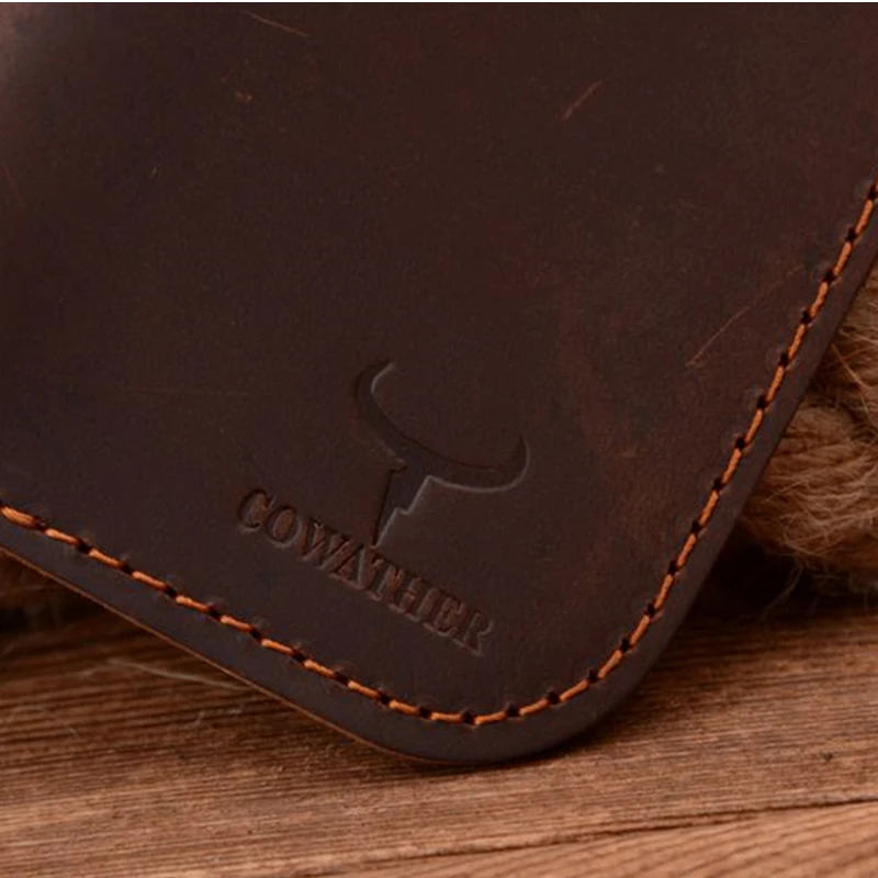 COWATHER 2017 новый корова натуральная кожа мужчин карты кошельки высокое качество