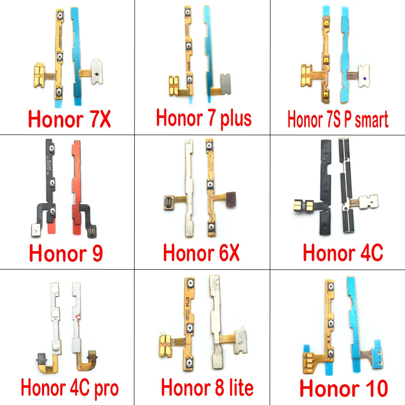 Гибкий кабель для Huawei Honor 4C Pro 7S 6X 7X / 6 7 plus 8 9 lite /honor 10/ P Smart с кнопкой