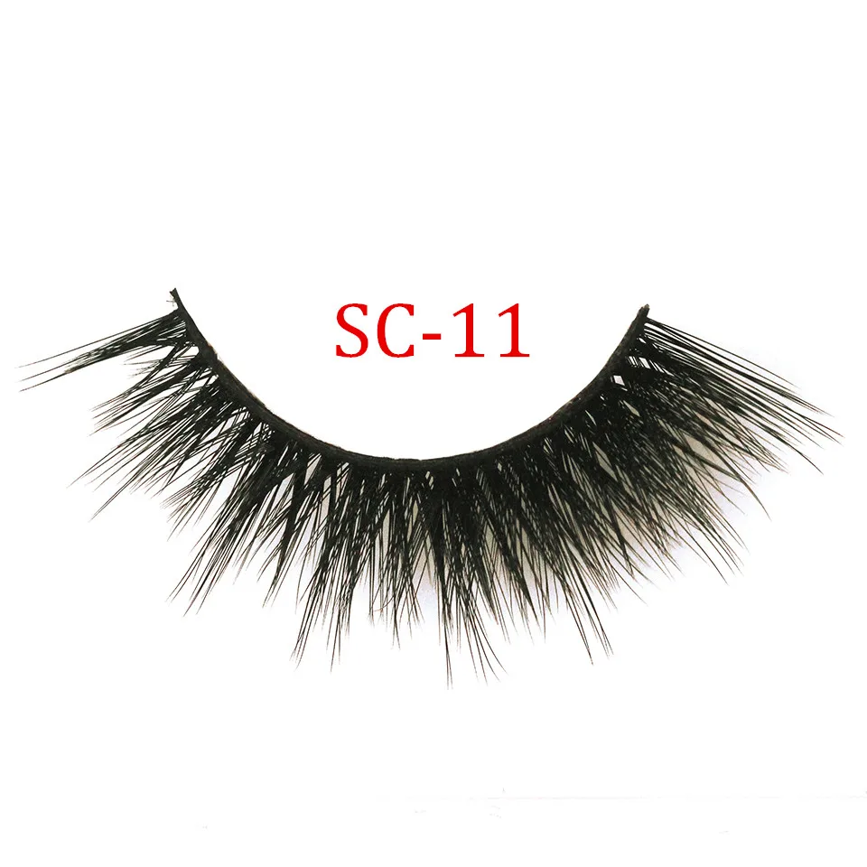 SC-11 NEWCOME 24 стиля 3D 6D накладные ресницы из норки полная полоса ресницы ручной работы мягкие ресницы Think Cross наращивание ресниц макияж - Цвет: SC-11