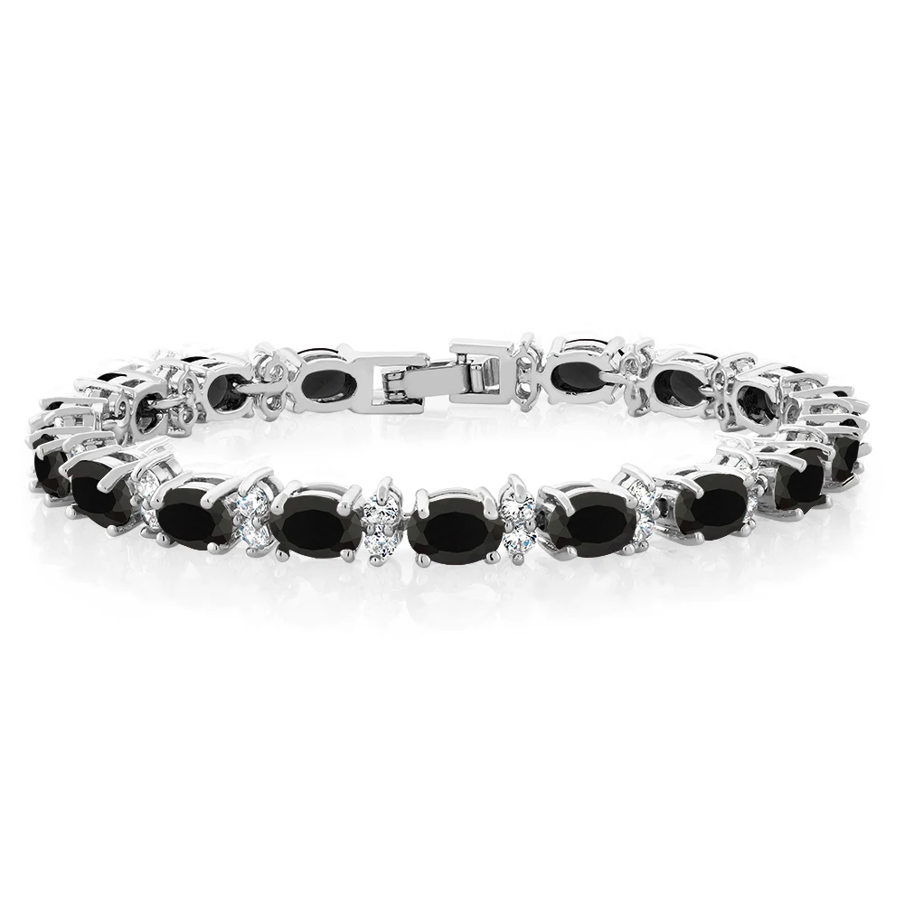 20,00 Ct Великолепный овальный и Круглый " Сверкающий кубический цирконий CZ Теннисный браслет