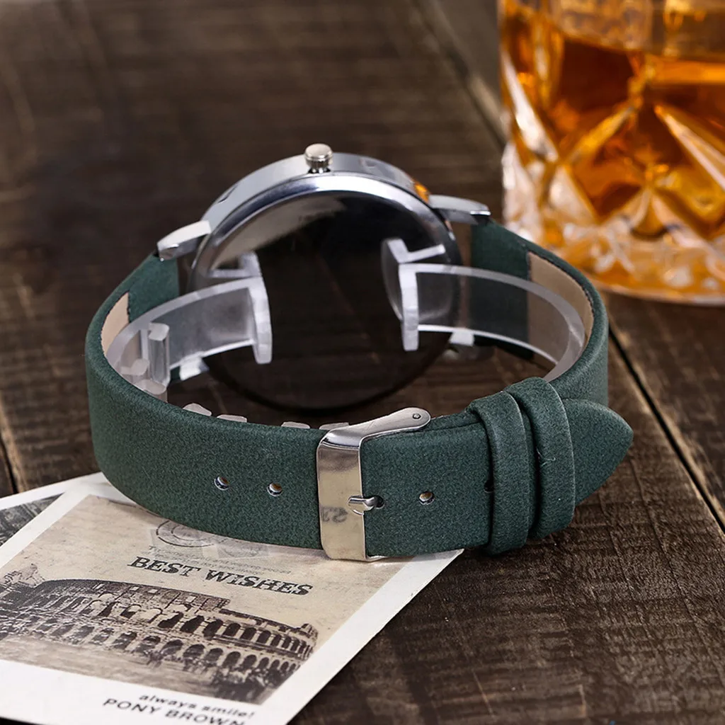 

Fashion Orange ee Leather watch New Fashion Wristwatch Buckle Unique Romantic Starry SkyDial Analog WristWatch Relogio Feminino