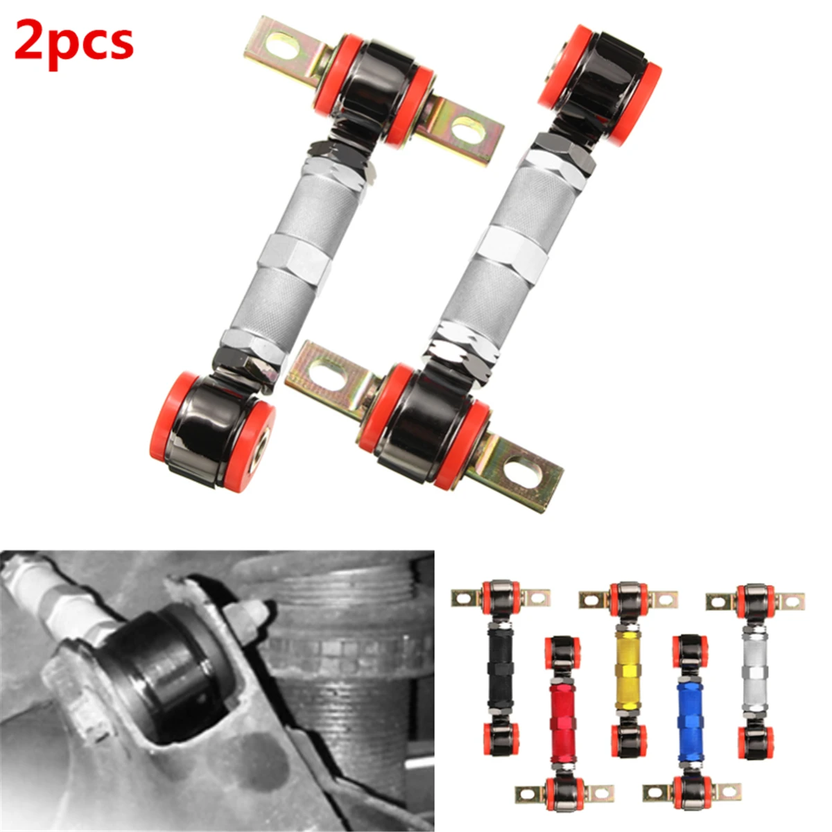 1pair Adjustable Racing Rear Suspension Camber Control Arms Kit for Honda for Civic 5color