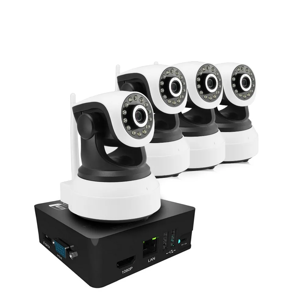 4CH 1080P 2.0MP IP Камера PTZ система Pan Rotate CCTV наружная Безопасность HD видео сеть P2P
