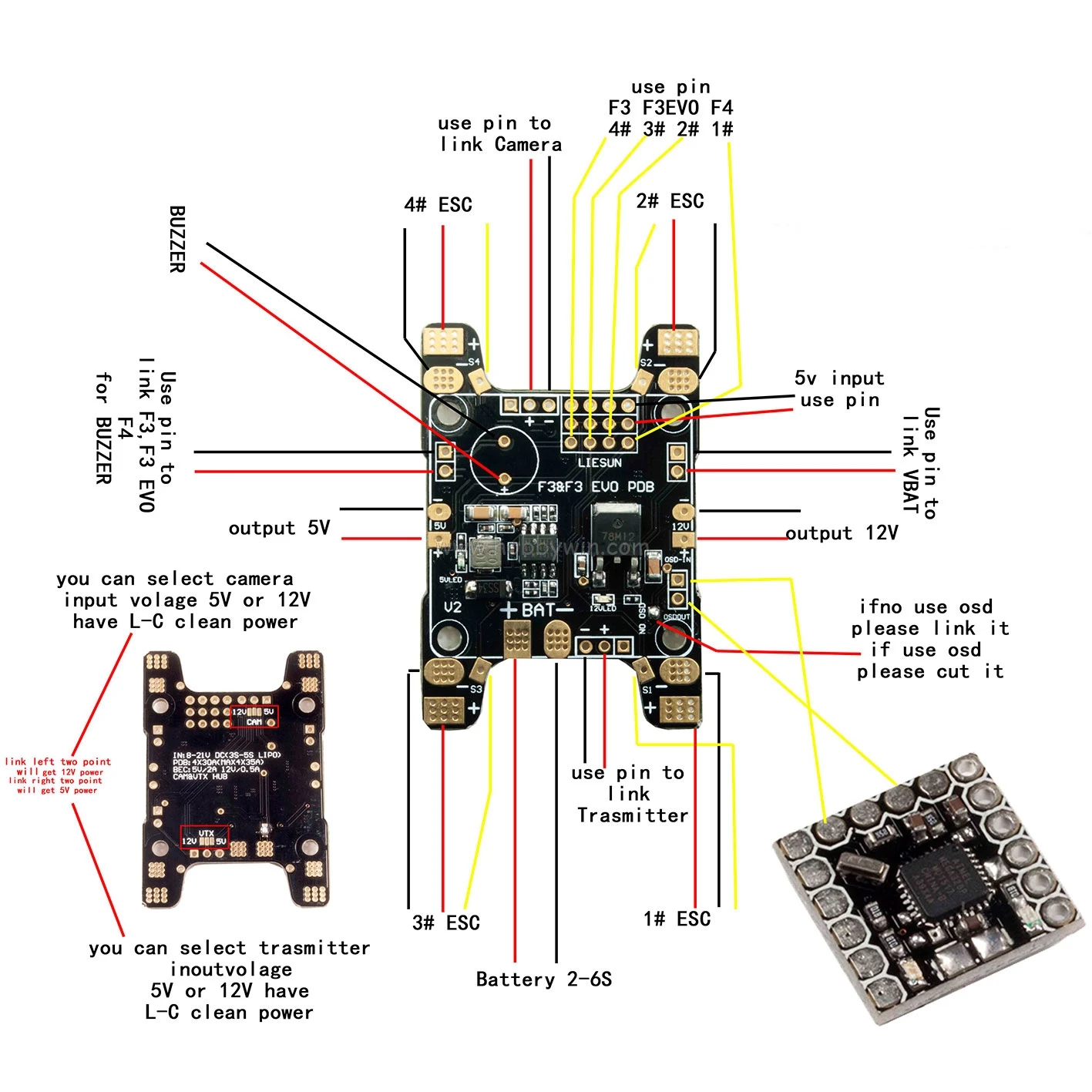 F3 или F3Evo специальная распределительная плата R/C мультироторные детали самолета |