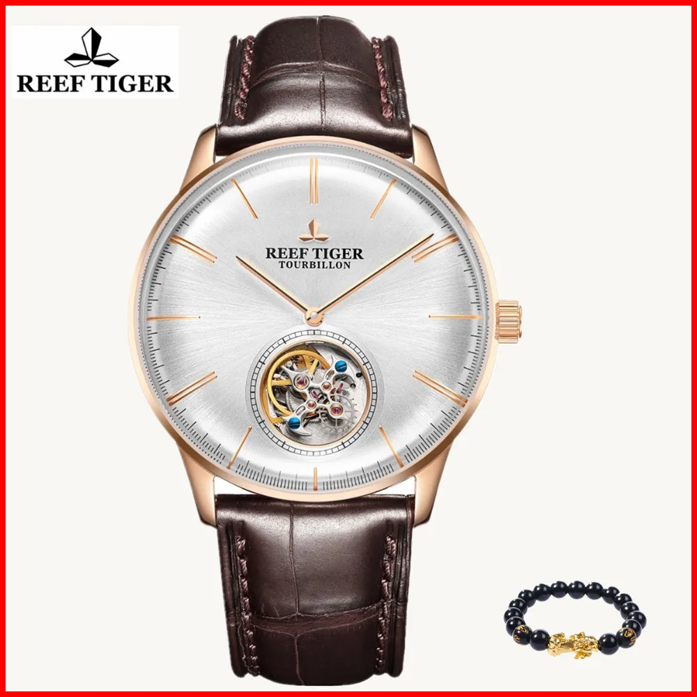 Мужские наручные часы Reef Tiger/RT брендовые роскошные с сапфировым кристаллом