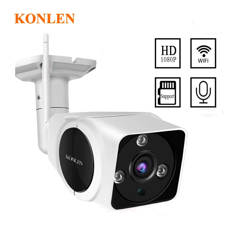 Konlen, 1080 P, Full HD, CCTV, IP камера, уличная, Wi-Fi, 2MP, Camhi, безопасность, видеонаблюдение, ночное видение, двухстороннее аудио, Onvif, Ipcam, Kamera