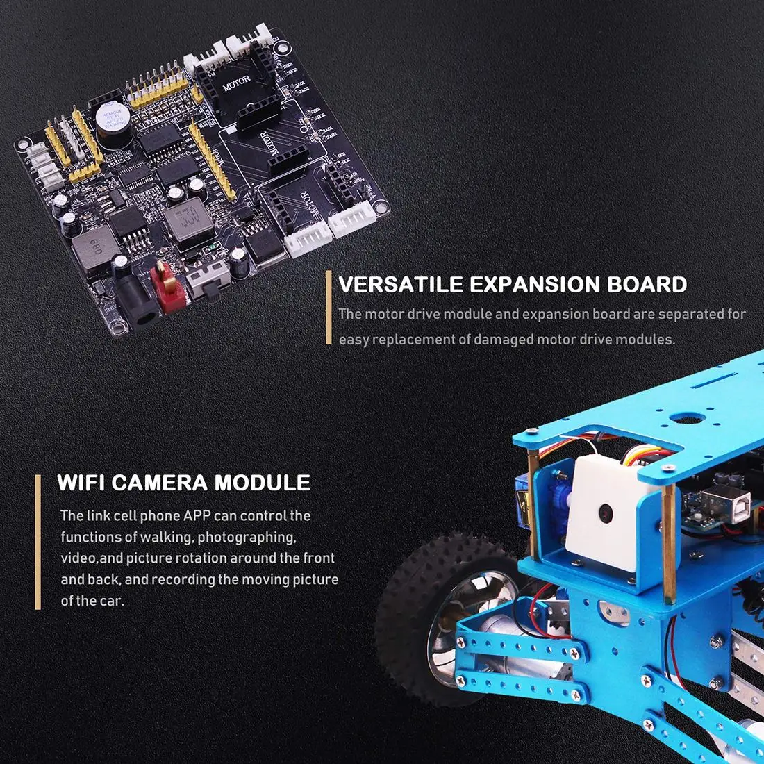 Внедорожный робот-автомобиль 6WD с камерой для Arduino робототехника сделай сам