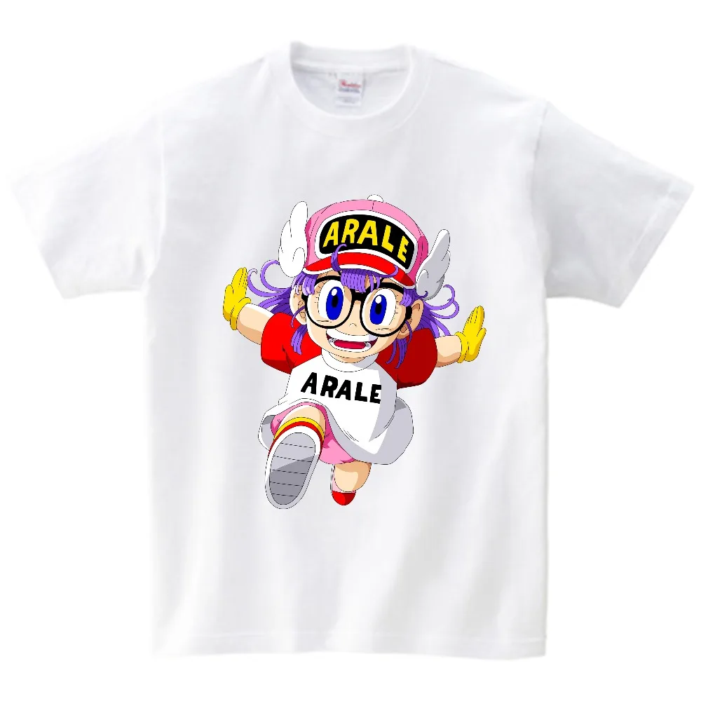 С персонажами из аниме Arale Футболка с принтом для мальчиков топы короткими