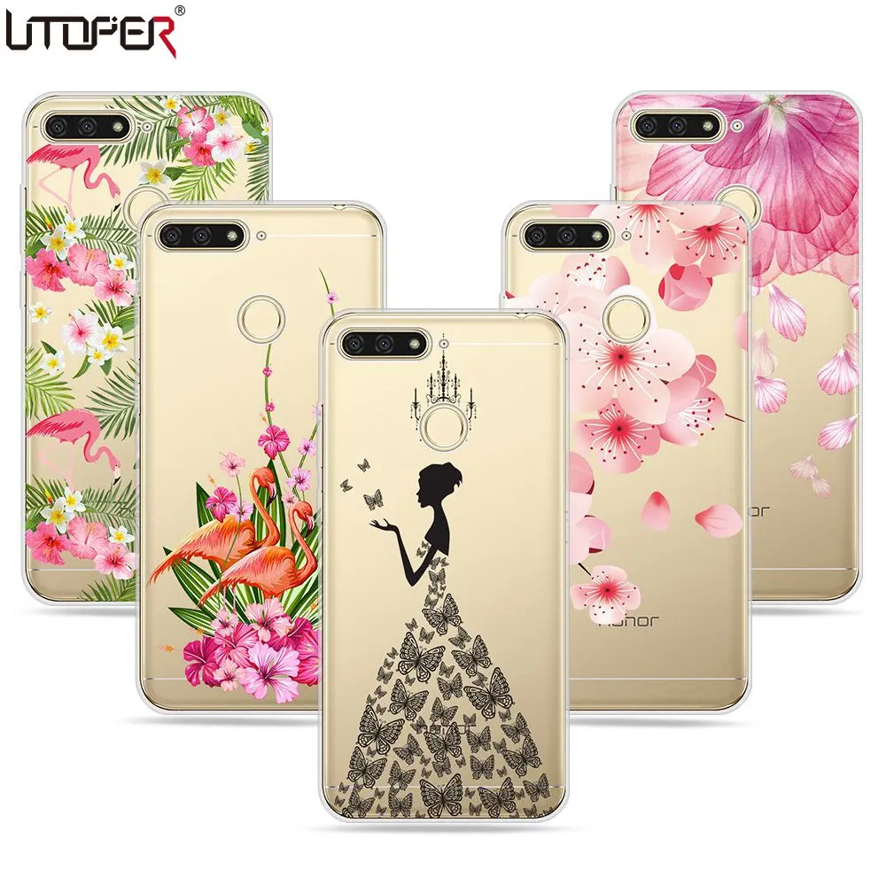 UTOPER Case For Huawei Honor 7A Silicon Soft Flamingo 7X Funda 7C Y6 Y7 Prime 2018 Enjoy 8E Pro |