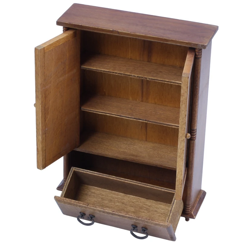 

1:12 Scale Vintage Wooden Wardrobe Dolls House Miniature Accessory