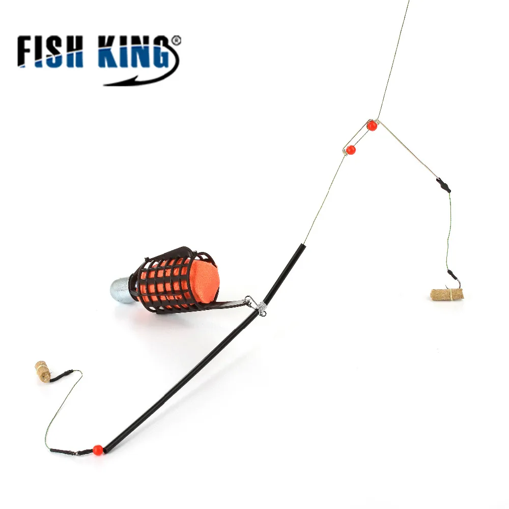 Клетка для рыболовной приманки FISH KING с крючками лески 20 80 г Длина 47 см корзина