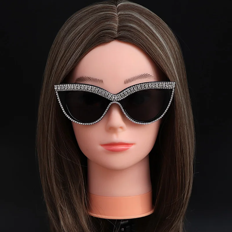 Ретро Винтаж со стразами Cateye Солнцезащитные очки для Для женщин Пластик оправа