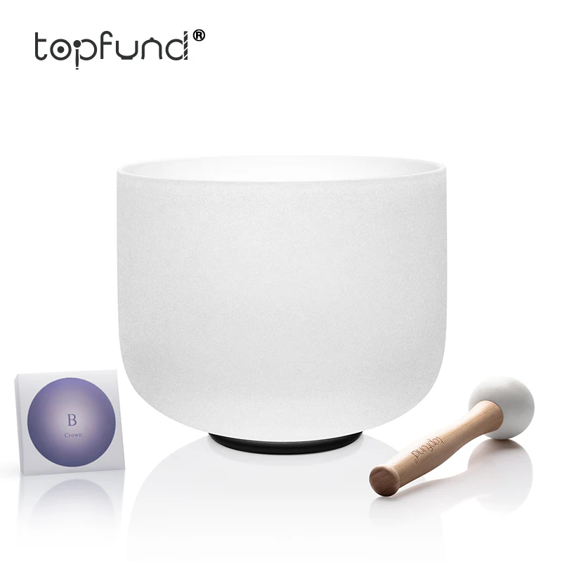 TOPFUND 432 Гц/Улучшенный шаг обновленная B Note Crown Chakra матовая кварцевая Поющая чаша 8
