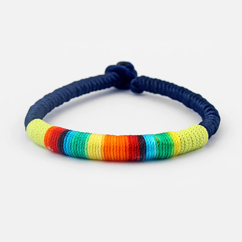 12 шт./партия многоцветный Браслет Gry Rasta шелковый шнур шпагат дружба манжета браслет