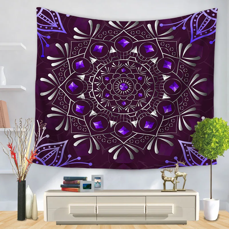 Гобелен с мандалой Настенный декор гобелены принтом для спальни прямоугольное