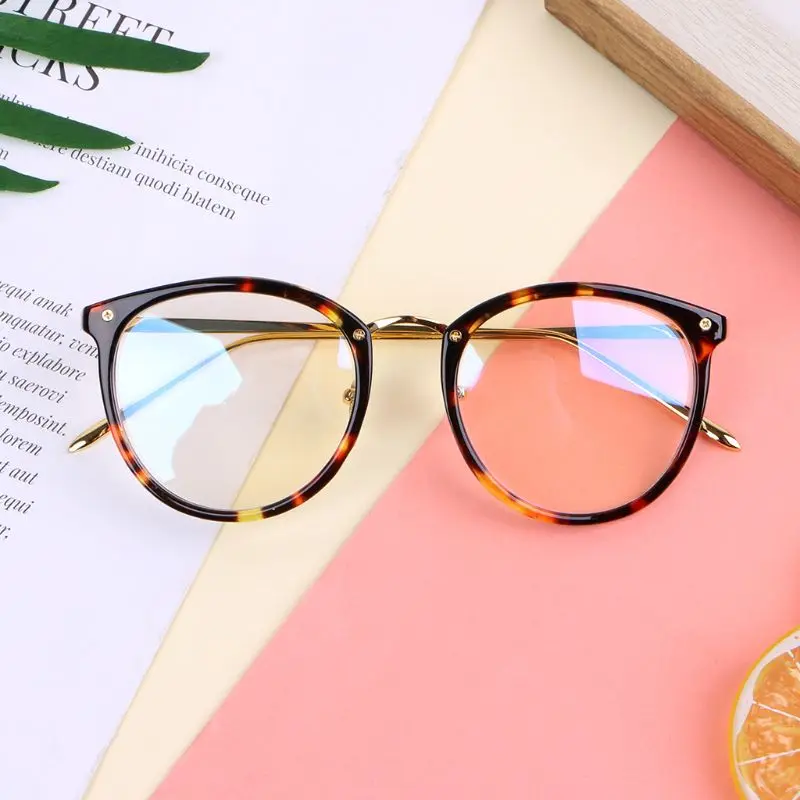 Ретро оправа для очков в стиле кошачьи глаза Леопардовый принт большие простые