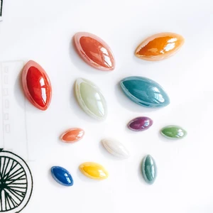 ZEROUP разноцветные керамические фарфоровые стеклянные кабошоны плоские кабошон для рукоделия Ювелирная фурнитура