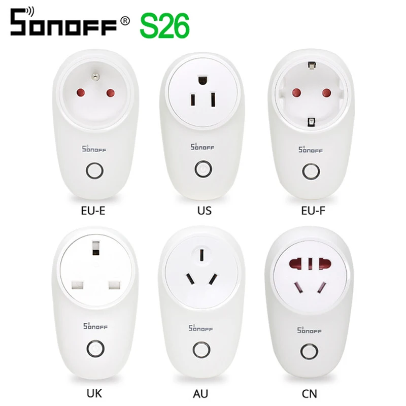 Умная штепсельная вилка SONOFF S26 US/UK/CN/AU/EU Wi Fi светильник таймер на выходе 220 В